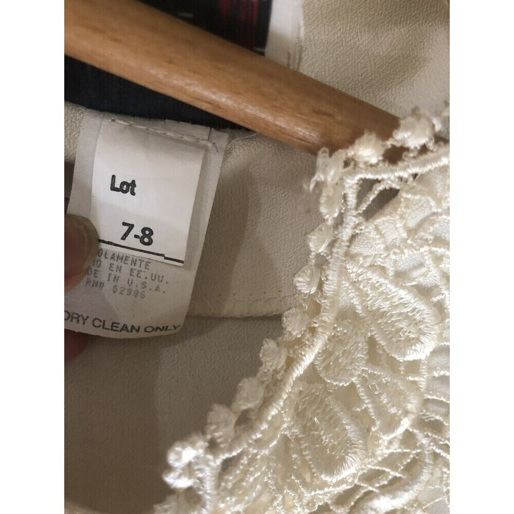 Scarlett VintageIvory Lace Maxi Prairie Boho Cottage Core Cream Dress Nightgown - Picture 10 of 11